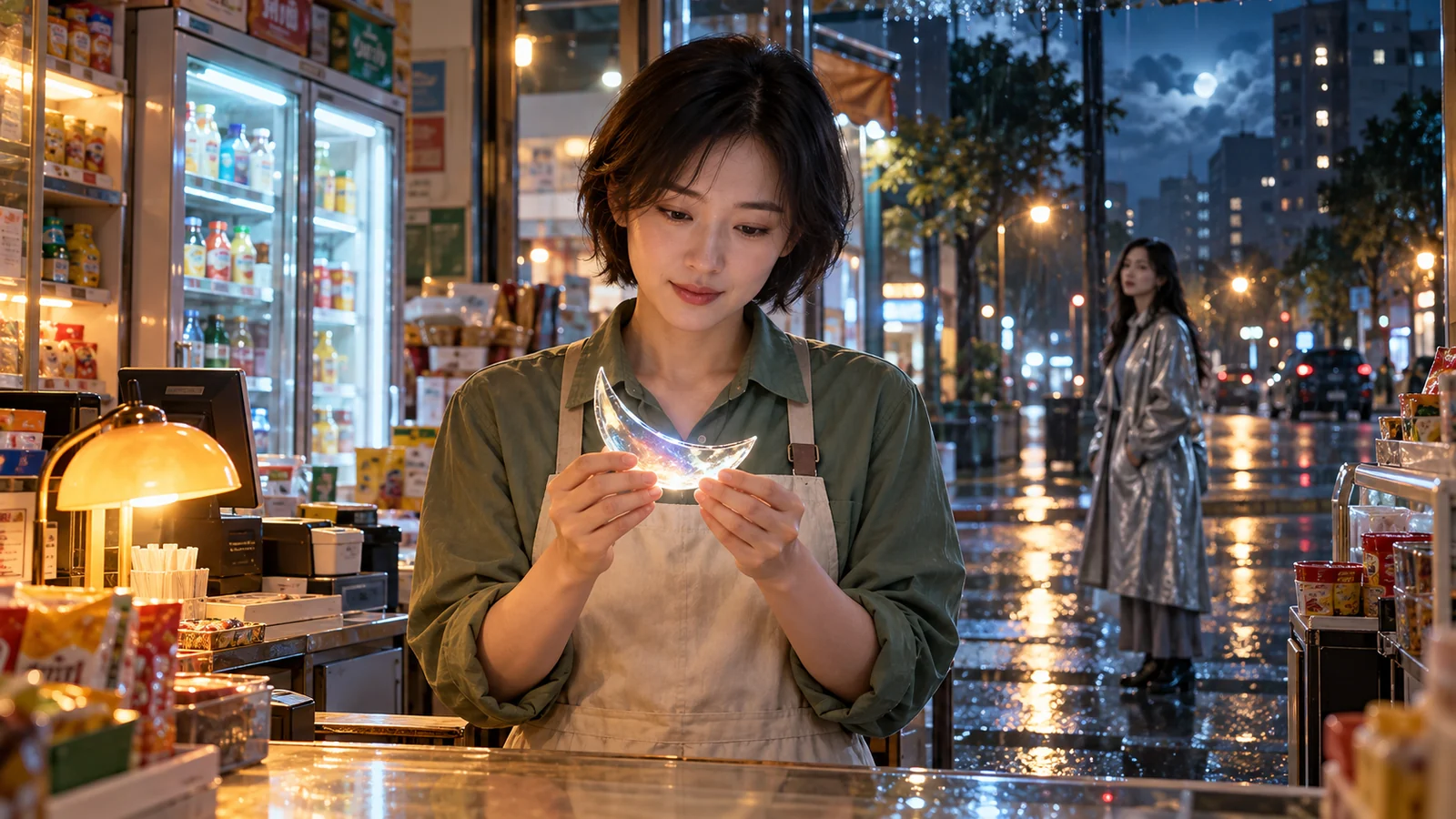 月亮借住在便利店：城市熄灯那夜，月亮学会了不替人许愿